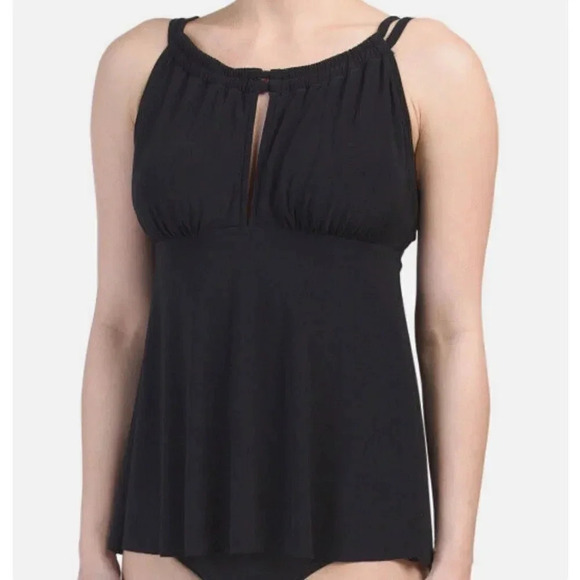Magicsuit Miraclesuit Tankini TOP Size 8 Slimming Solid Black NWT adjustable - Picture 5 of 11